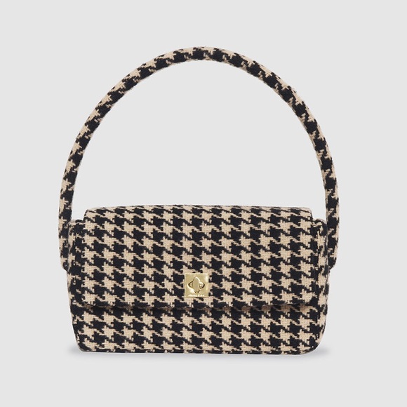Anine Bing Nico Houndstooth Shoulder Handbag - Picture 1 of 16